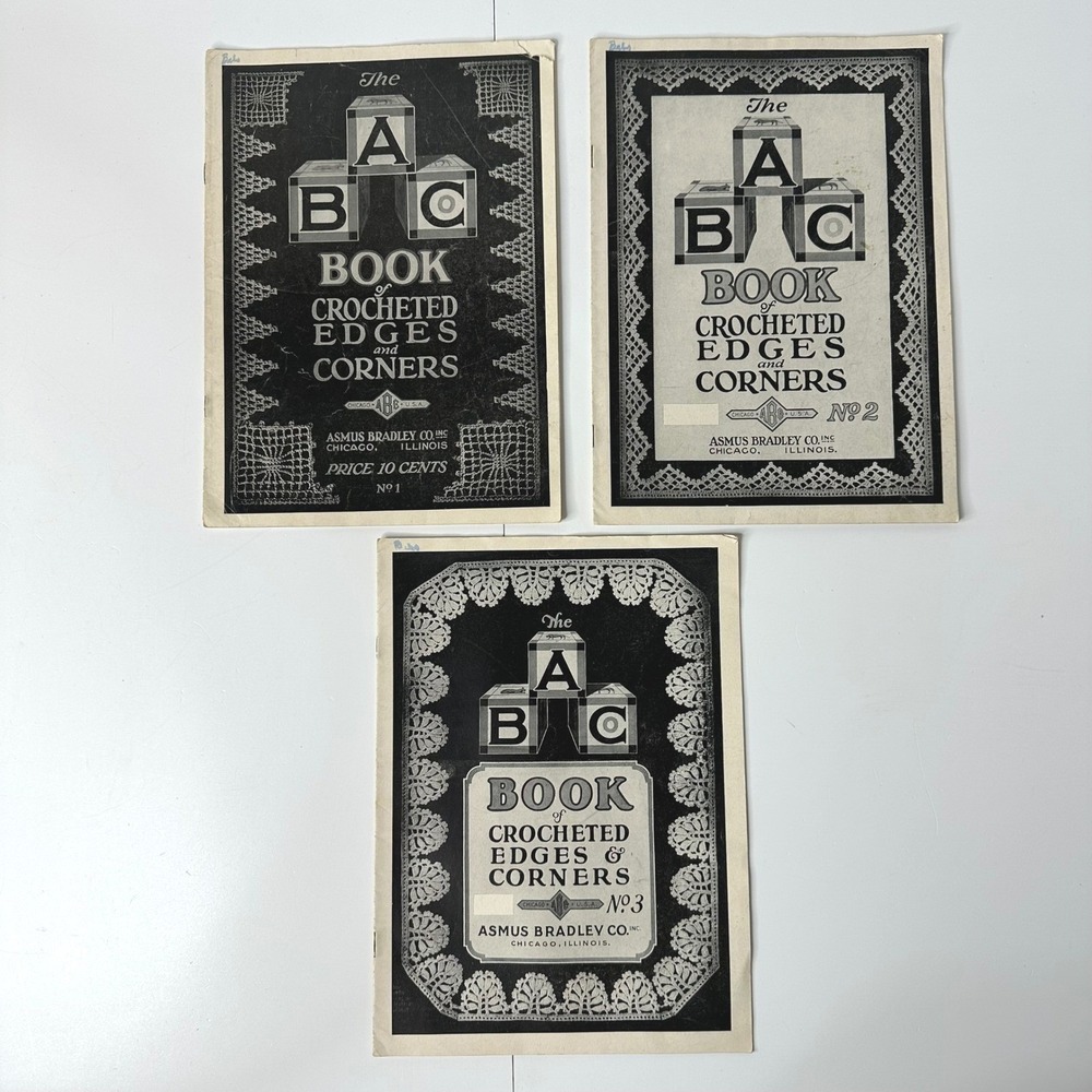 Vintage ABC Bookβ of Crocheted Edges and Corners No 1 2 3 Asmus Bradley Co Lot 3
